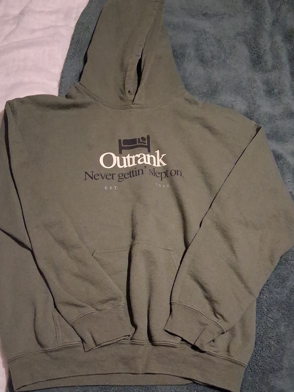 Olive Green Men's Hoodie - Logo Pullover
